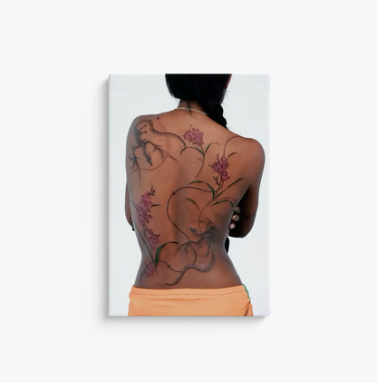 Babe Art | Black Woman Art Black Girl Wall Art Trendy Wall Art Woman with Tattoo Abstract Wall Art Black Woman Art Canvas | Perfect for Gifting